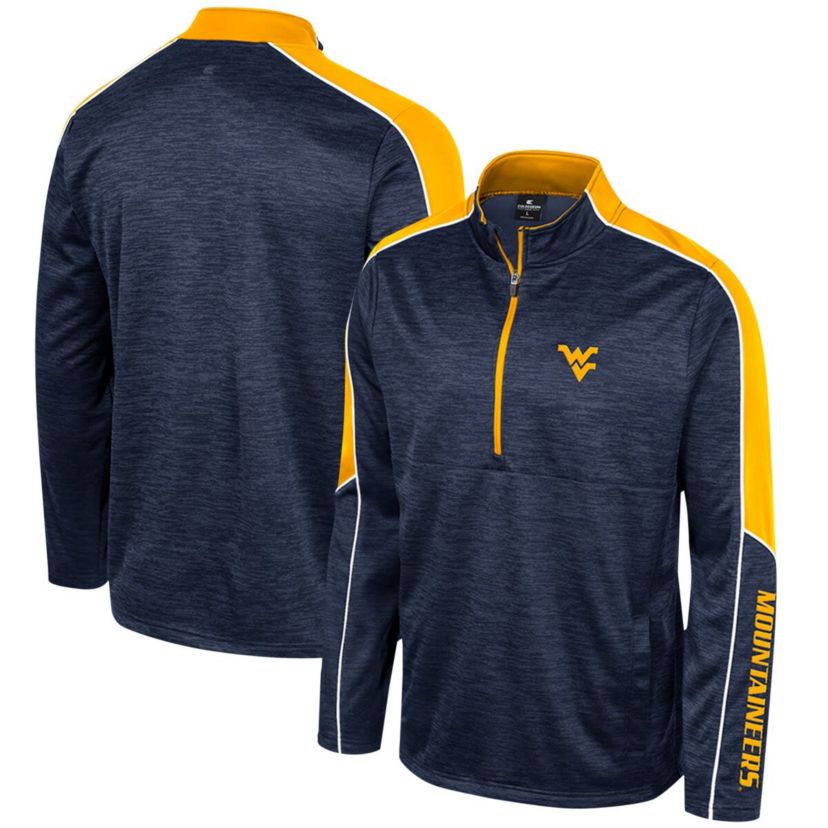 NCAA West Virginia Mountaineers Marled Half-Zip Jacket