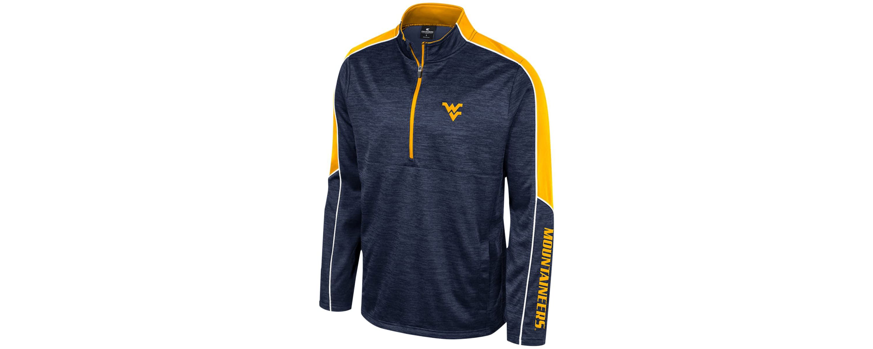 NCAA West Virginia Mountaineers Marled Half-Zip Jacket