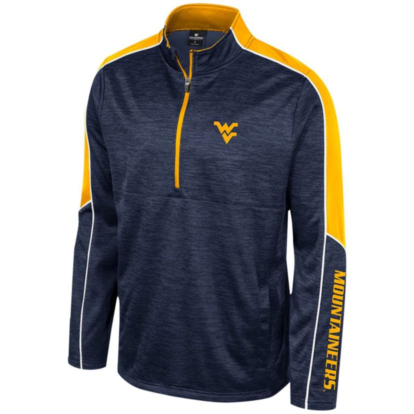 NCAA West Virginia Mountaineers Marled Half-Zip Jacket