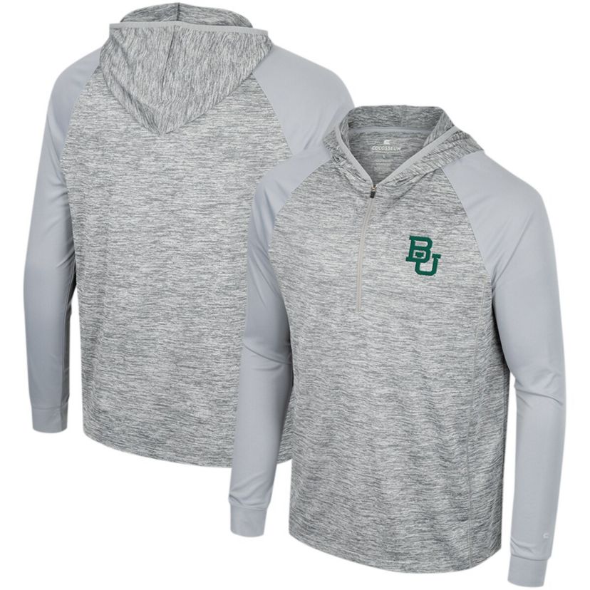 NCAA Baylor Bears Cybernetic Raglan Quarter-Zip Hooded Top