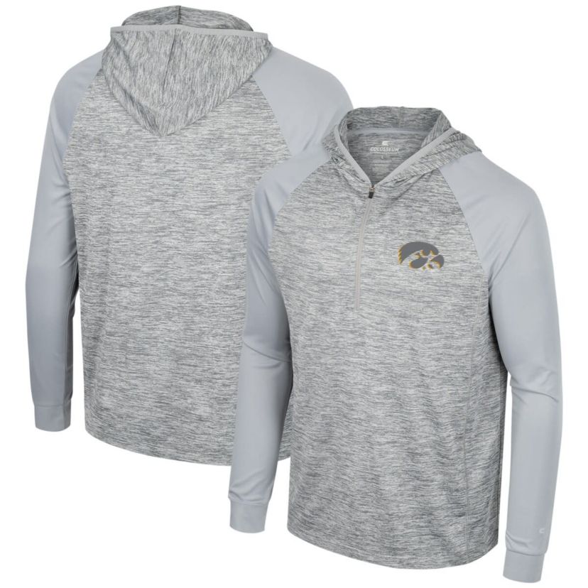 NCAA Iowa Hawkeyes Cybernetic Raglan Quarter-Zip Hooded Top
