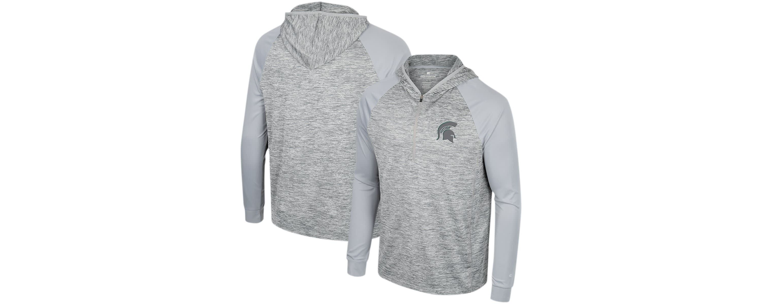 NCAA Michigan State Spartans Cybernetic Raglan Quarter-Zip Hooded Top