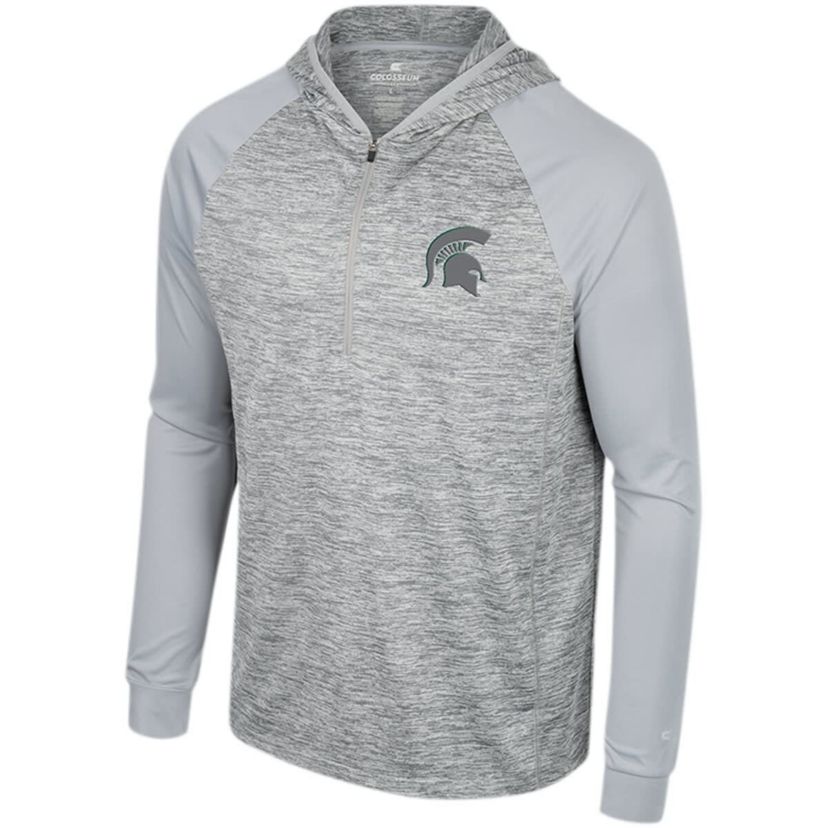 NCAA Michigan State Spartans Cybernetic Raglan Quarter-Zip Hooded Top