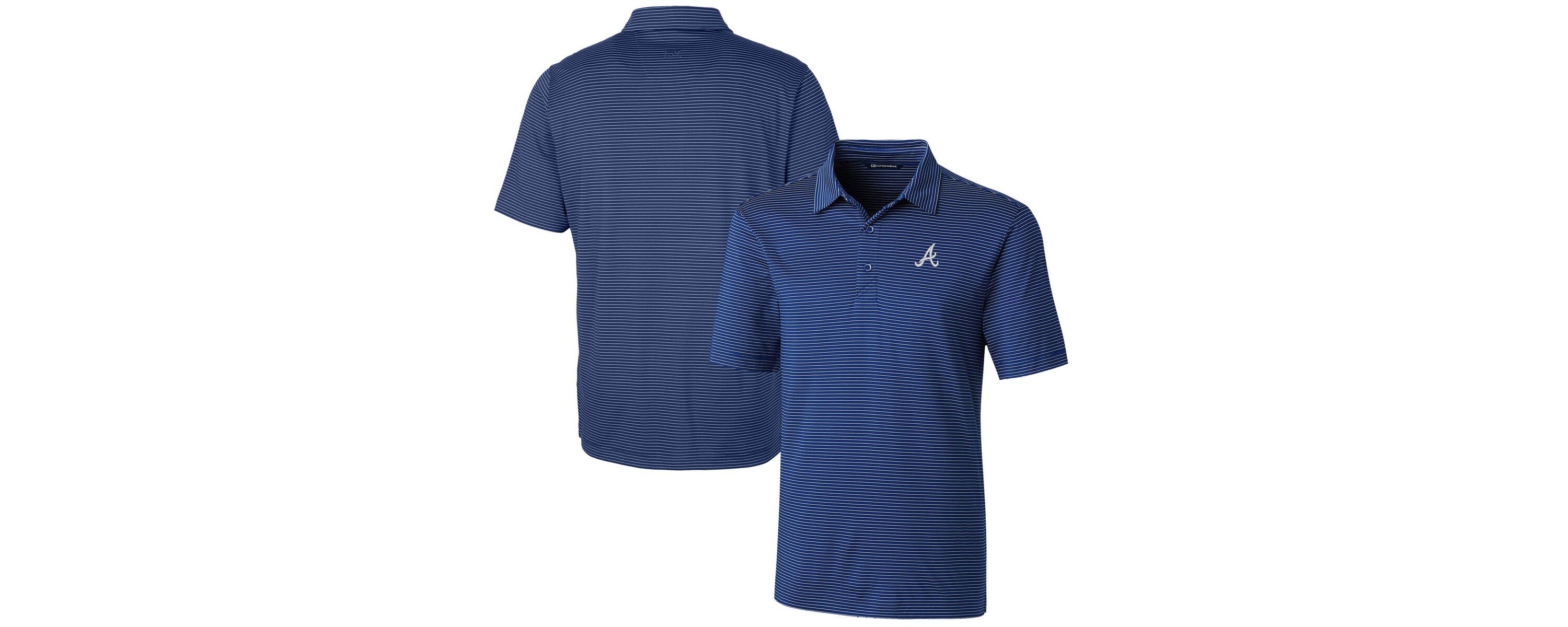 MLB Atlanta Braves Forge Pencil Stripe Stretch Polo