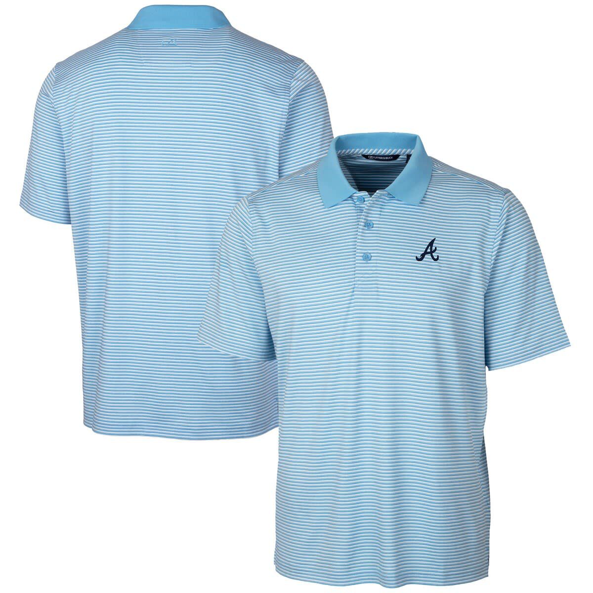 MLB Light Atlanta Braves Forge Tonal Stripe Stretch Polo