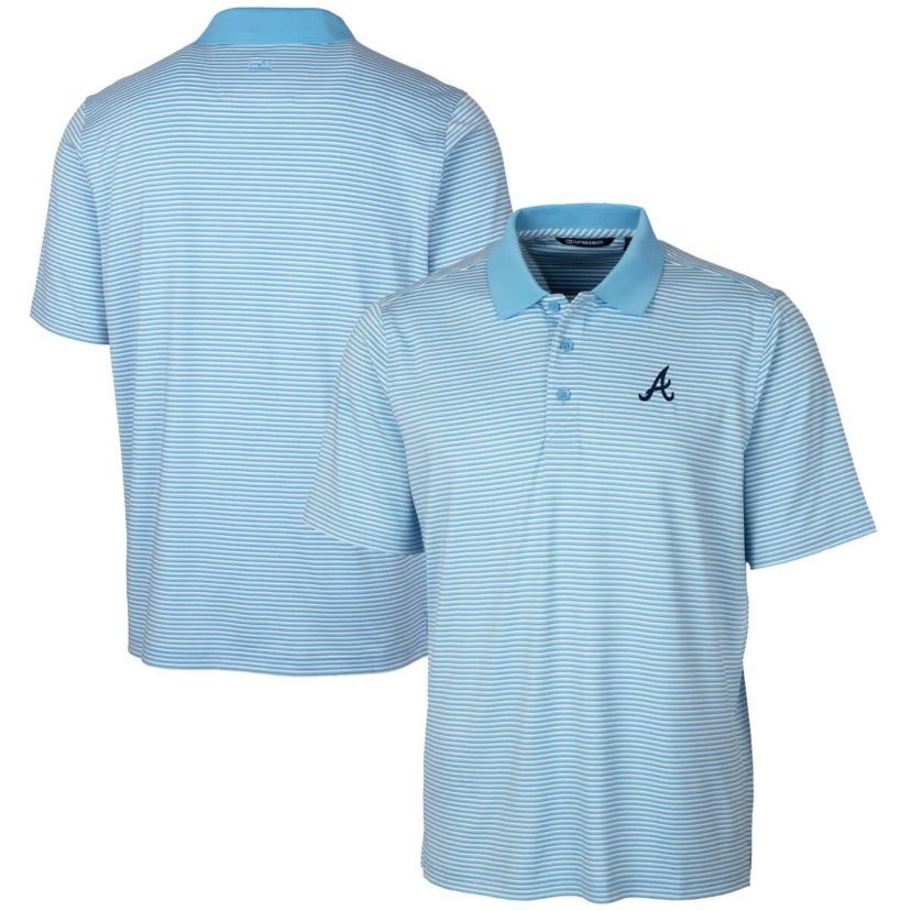 MLB Light Atlanta Braves Forge Tonal Stripe Stretch Polo