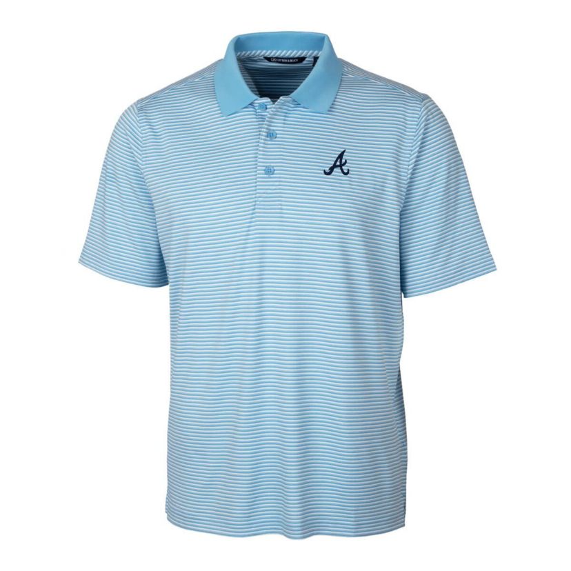 MLB Light Atlanta Braves Forge Tonal Stripe Stretch Polo