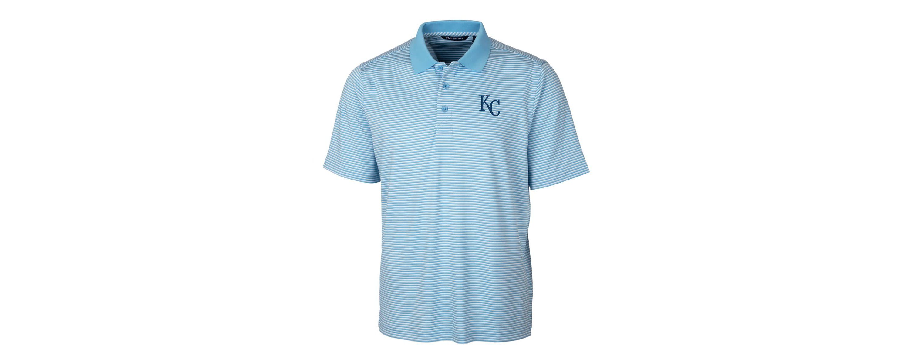 MLB Light Kansas City Royals Forge Tonal Stripe Stretch Polo