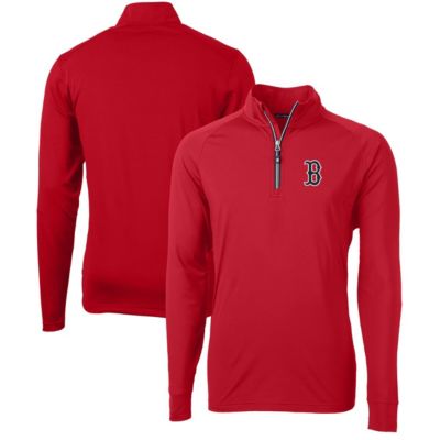 Cutter & Buck Men's Boston Red Sox MLB Boston Sox Adapt Eco Knit Stretch Recycled Quarter-Zip Pullover Top, 3XL