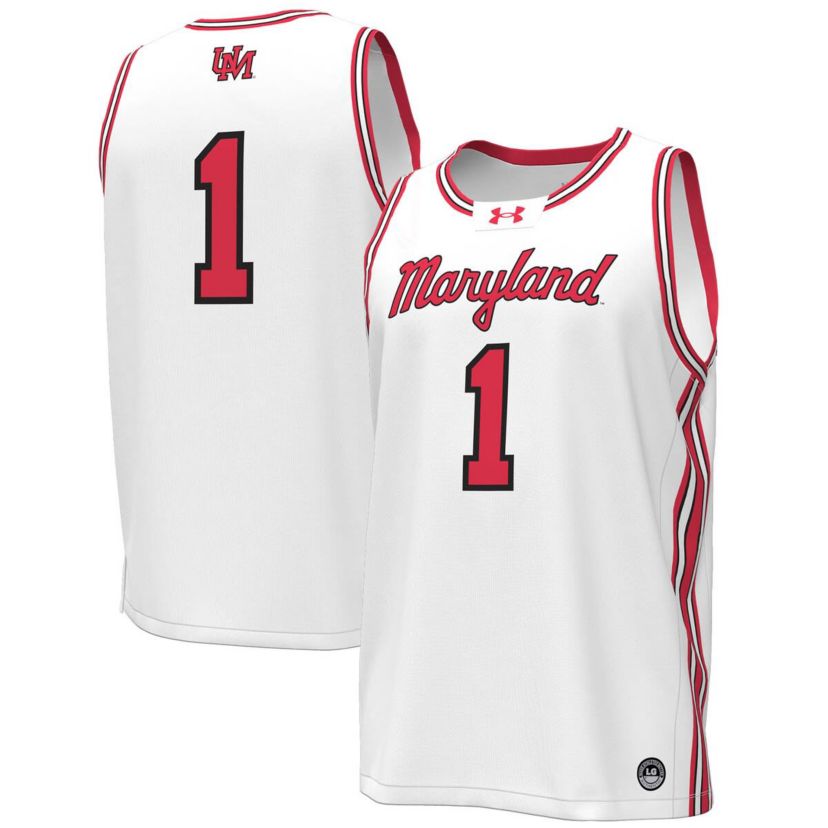 NCAA Under Armour #1 Maryland Terrapins Throwback Replica Basketball Jersey