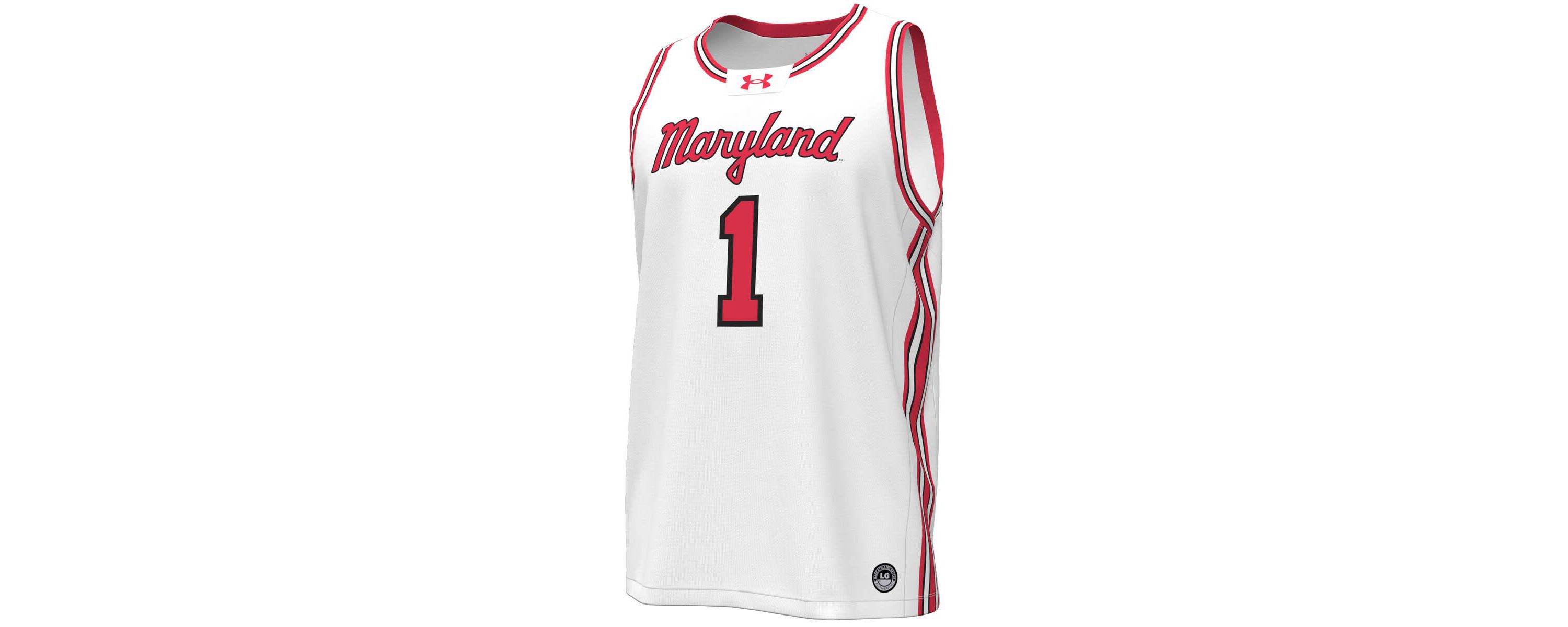 NCAA Under Armour #1 Maryland Terrapins Throwback Replica Basketball Jersey