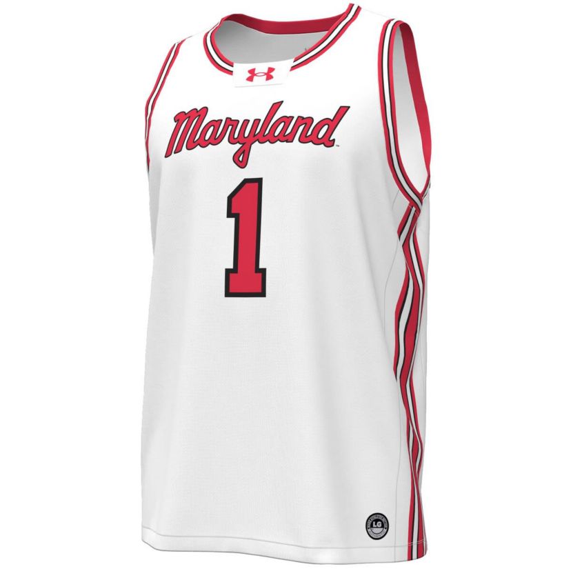 NCAA Under Armour #1 Maryland Terrapins Throwback Replica Basketball Jersey