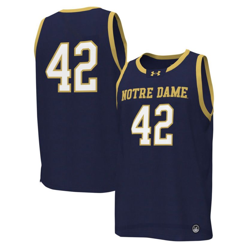 NCAA Under Armour #42 Notre Dame Fighting Irish Replica Basketball Jersey