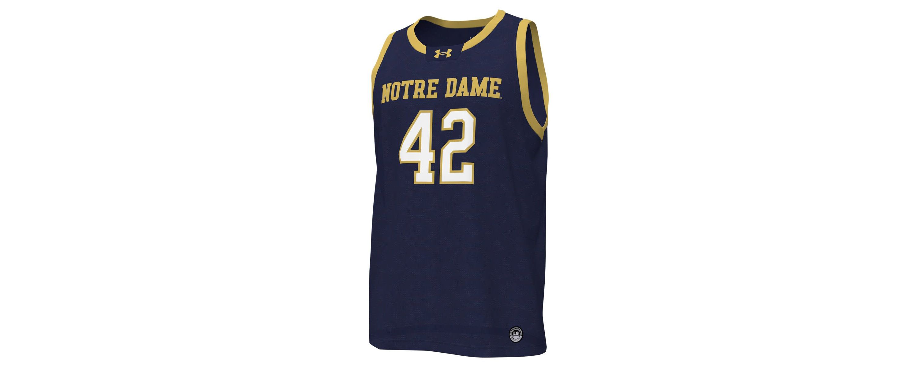 NCAA Under Armour #42 Notre Dame Fighting Irish Replica Basketball Jersey