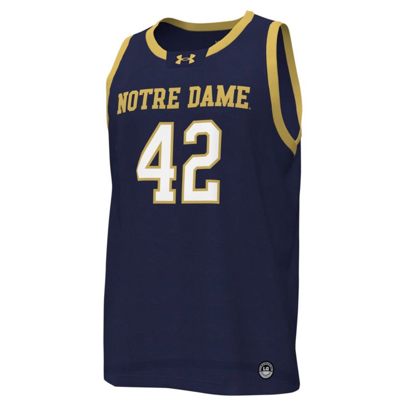 NCAA Under Armour #42 Notre Dame Fighting Irish Replica Basketball Jersey