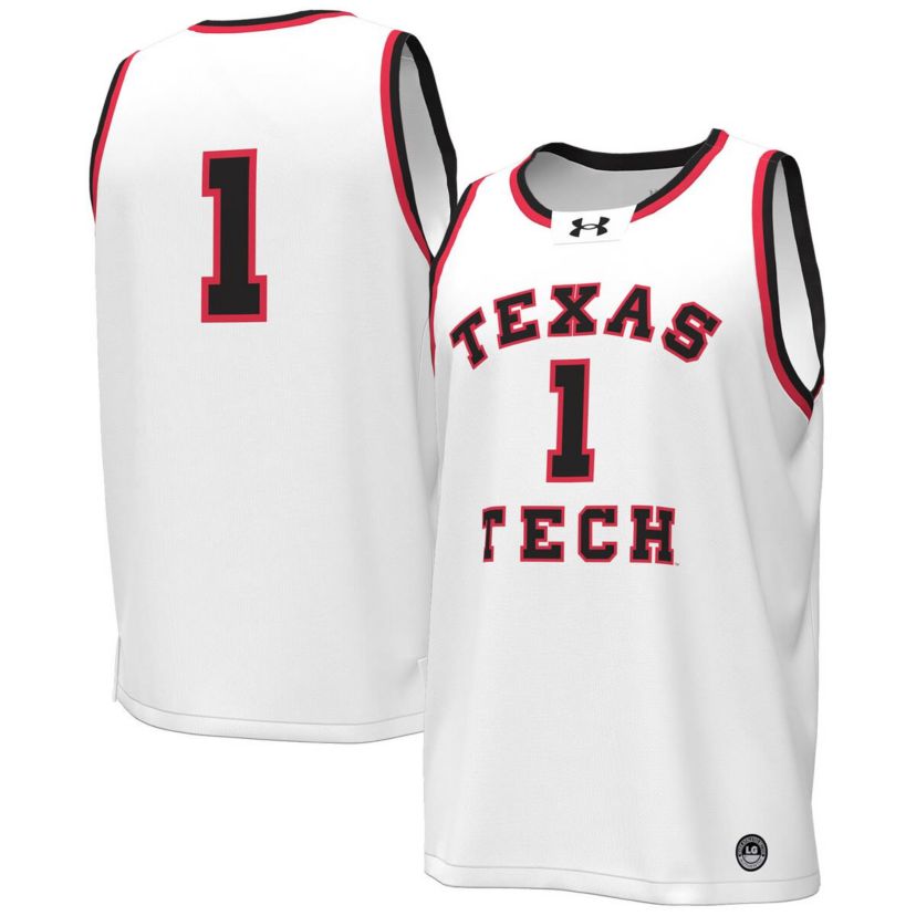 Texas Tech Red Raiders NCAA Under Armour #1 Texas Tech Raiders Throwback Replica Basketball Jersey