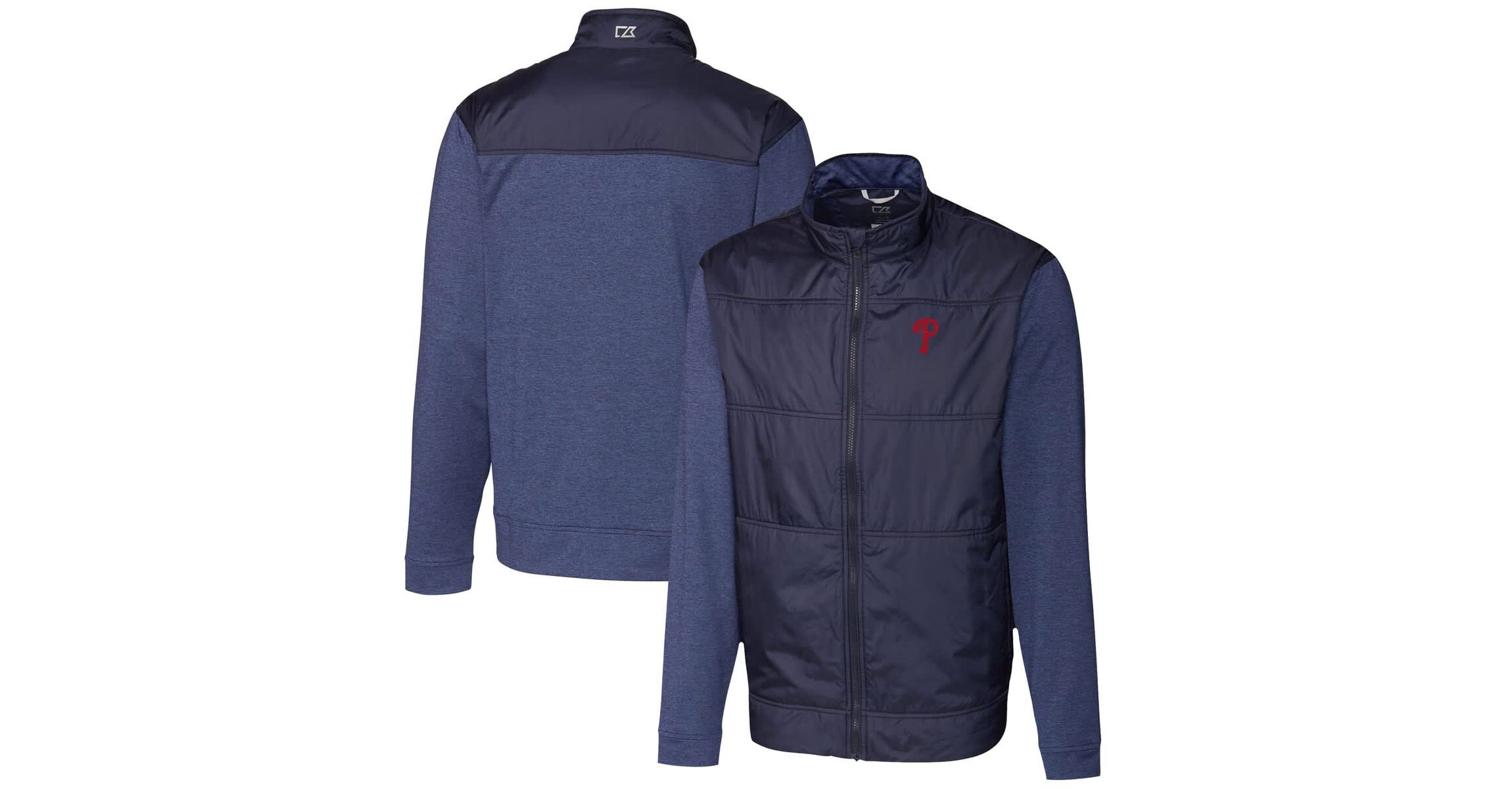 MLB Philadelphia Phillies Stealth Hybrid Quilted Full-Zip Windbreaker Jacket