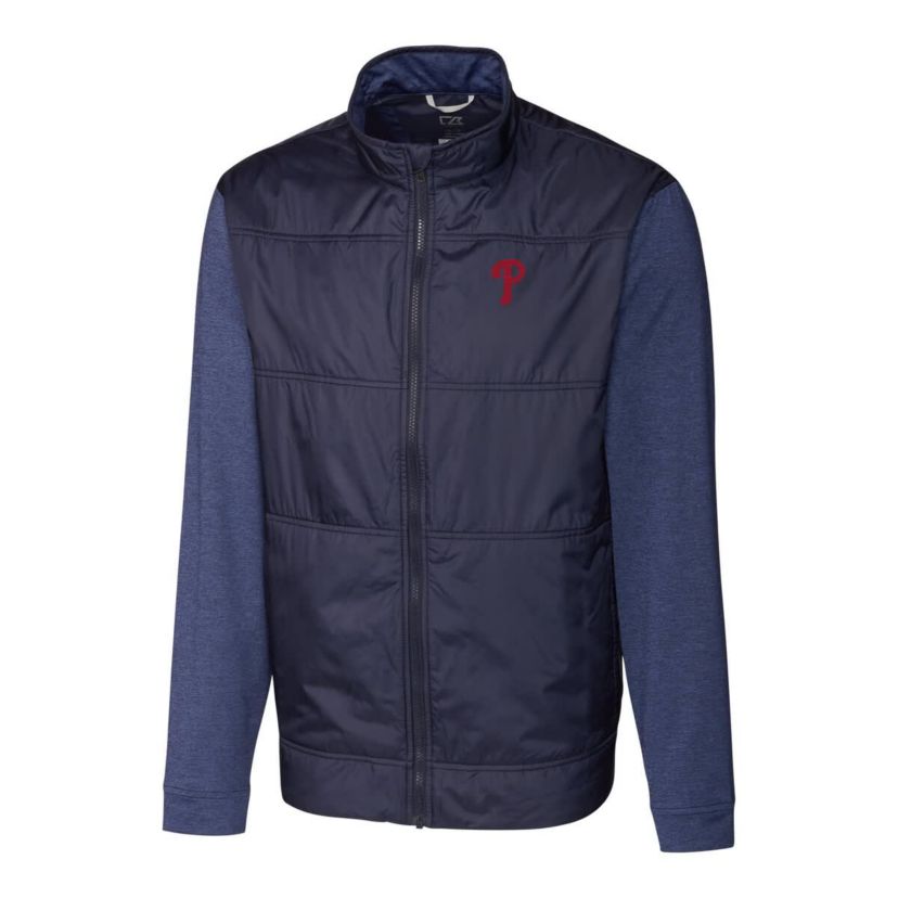 MLB Philadelphia Phillies Stealth Hybrid Quilted Full-Zip Windbreaker Jacket
