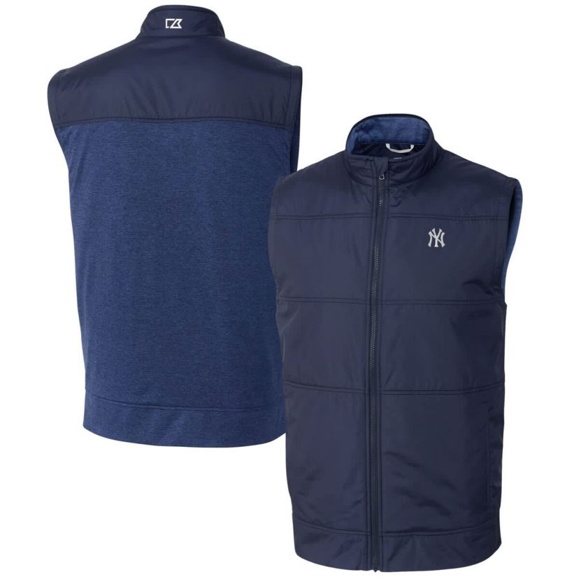 MLB New York Yankees Stealth Hybrid Quilted Windbreaker Full-Zip Vest