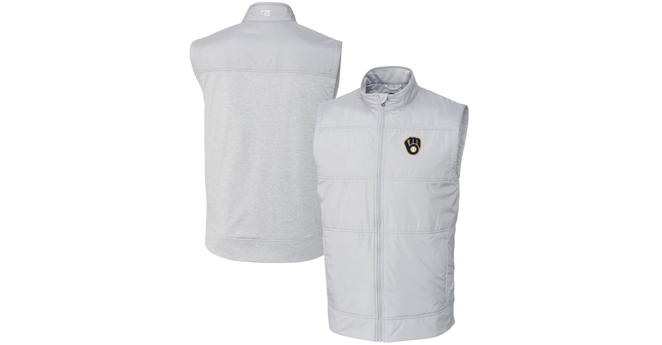 MLB Milwaukee Brewers Stealth Hybrid Quilted Windbreaker Full-Zip Vest