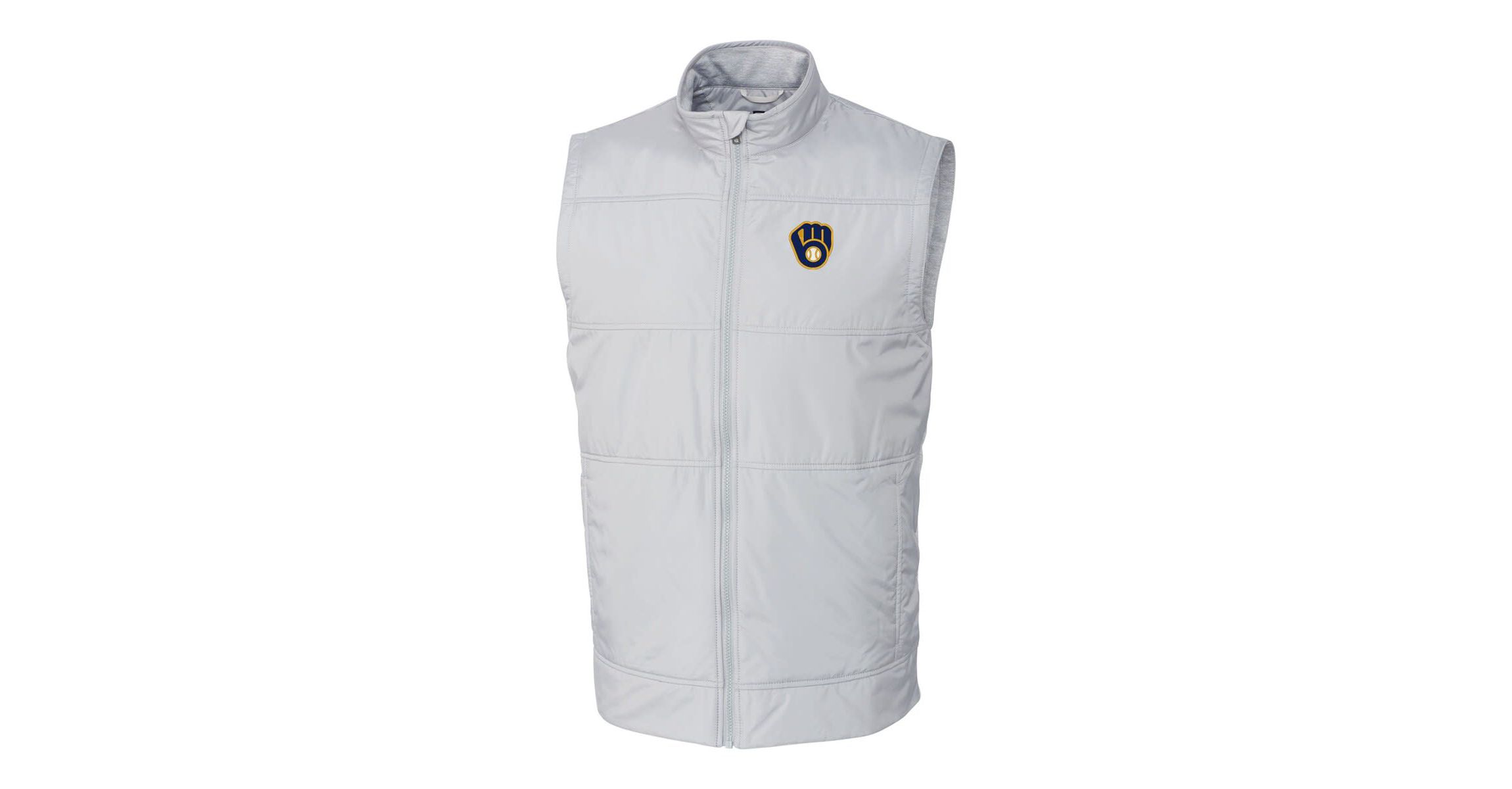 MLB Milwaukee Brewers Stealth Hybrid Quilted Windbreaker Full-Zip Vest