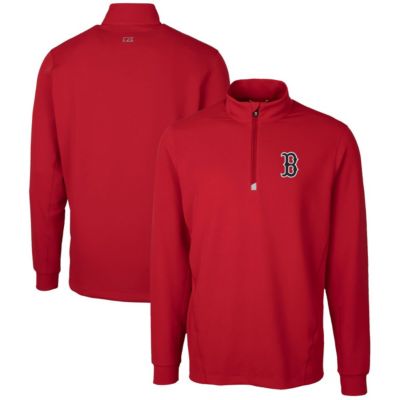 Cutter & Buck Men's Boston Red Sox MLB Boston Sox Traverse Stretch Quarter-Zip Pullover Top, 3XL