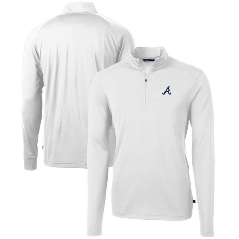 MLB Atlanta Braves Virtue Eco Pique Recycled Quarter-Zip Pullover Top