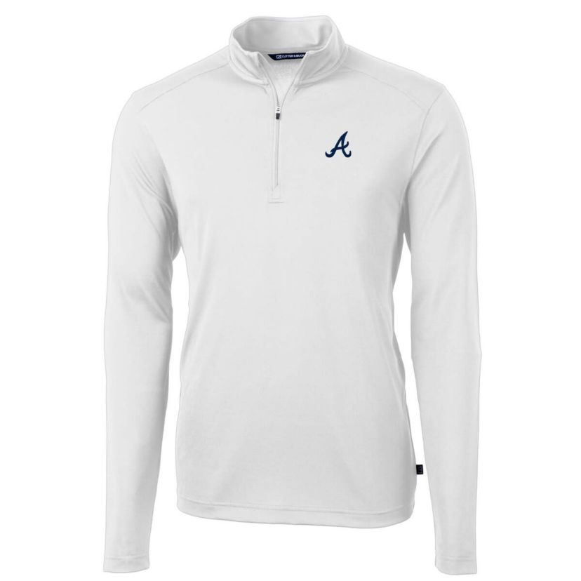 MLB Atlanta Braves Virtue Eco Pique Recycled Quarter-Zip Pullover Top