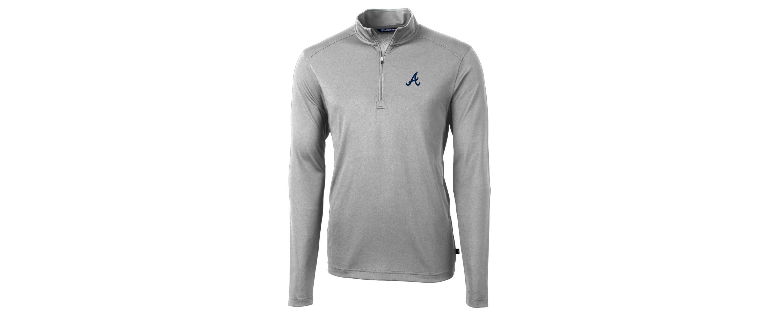 MLB Atlanta Braves Virtue Eco Pique Recycled Quarter-Zip Pullover Top