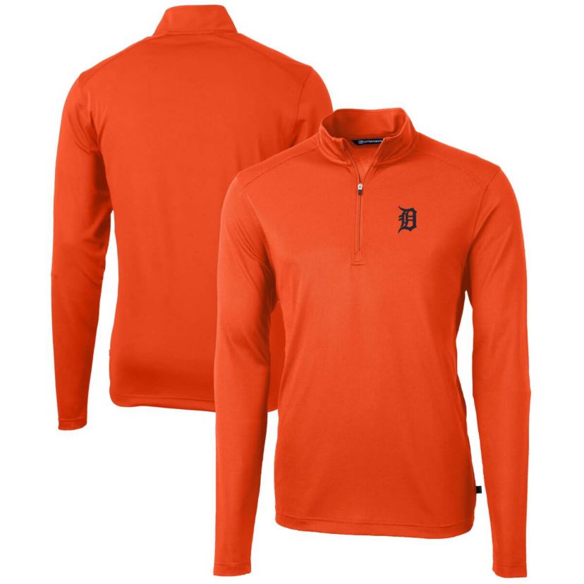 MLB Detroit Tigers Virtue Eco Pique Recycled Quarter-Zip Pullover Top