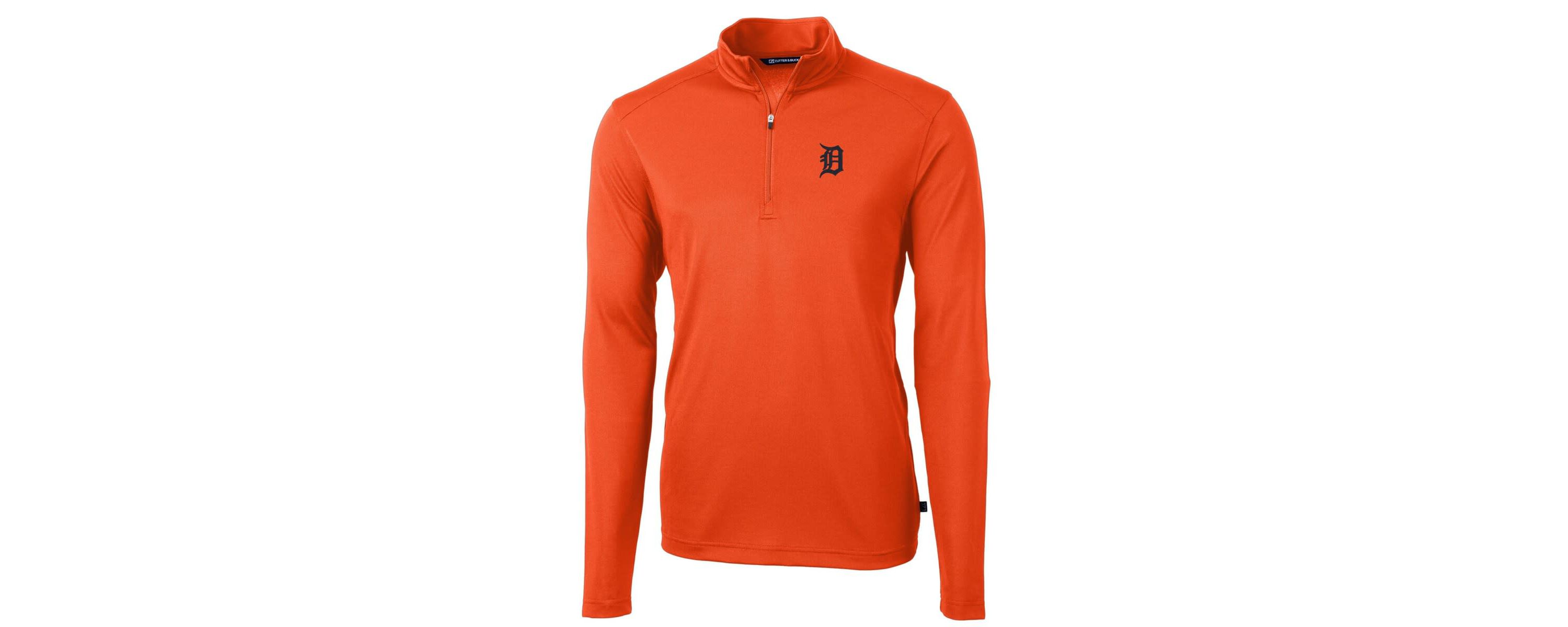 MLB Detroit Tigers Virtue Eco Pique Recycled Quarter-Zip Pullover Top