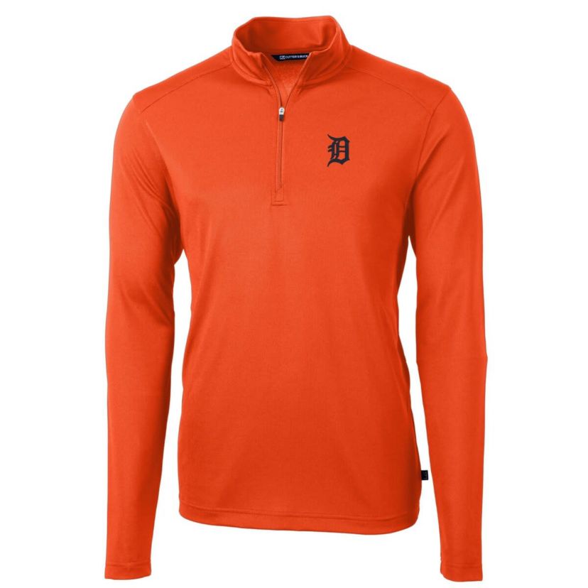 MLB Detroit Tigers Virtue Eco Pique Recycled Quarter-Zip Pullover Top