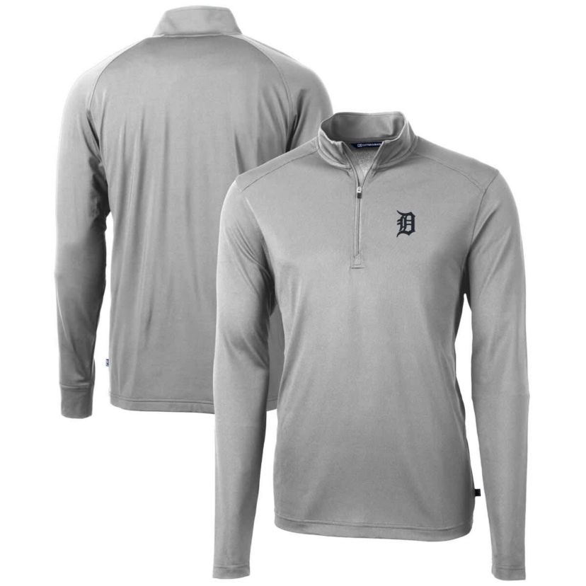 MLB Detroit Tigers Virtue Eco Pique Recycled Quarter-Zip Pullover Top