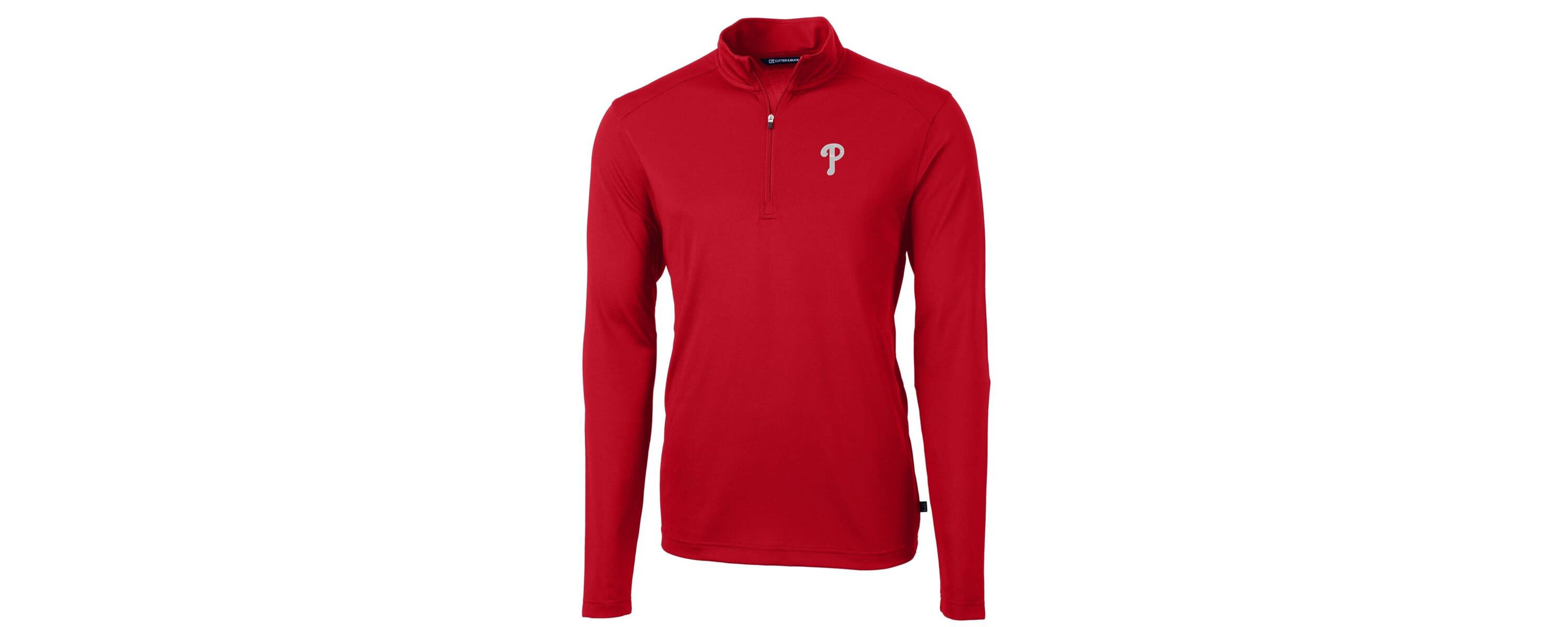 MLB Philadelphia Phillies Virtue Eco Pique Recycled Quarter-Zip Pullover Top