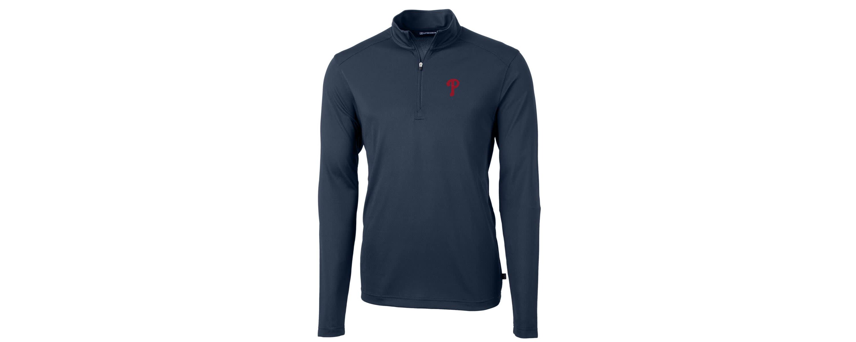 MLB Philadelphia Phillies Virtue Eco Pique Recycled Quarter-Zip Pullover Top