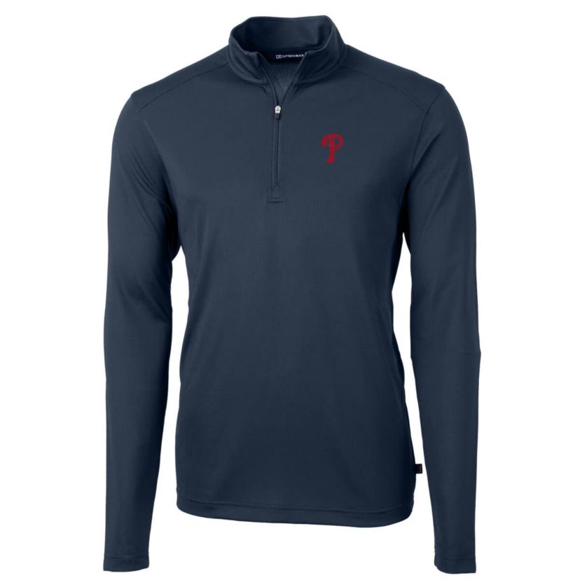 MLB Philadelphia Phillies Virtue Eco Pique Recycled Quarter-Zip Pullover Top