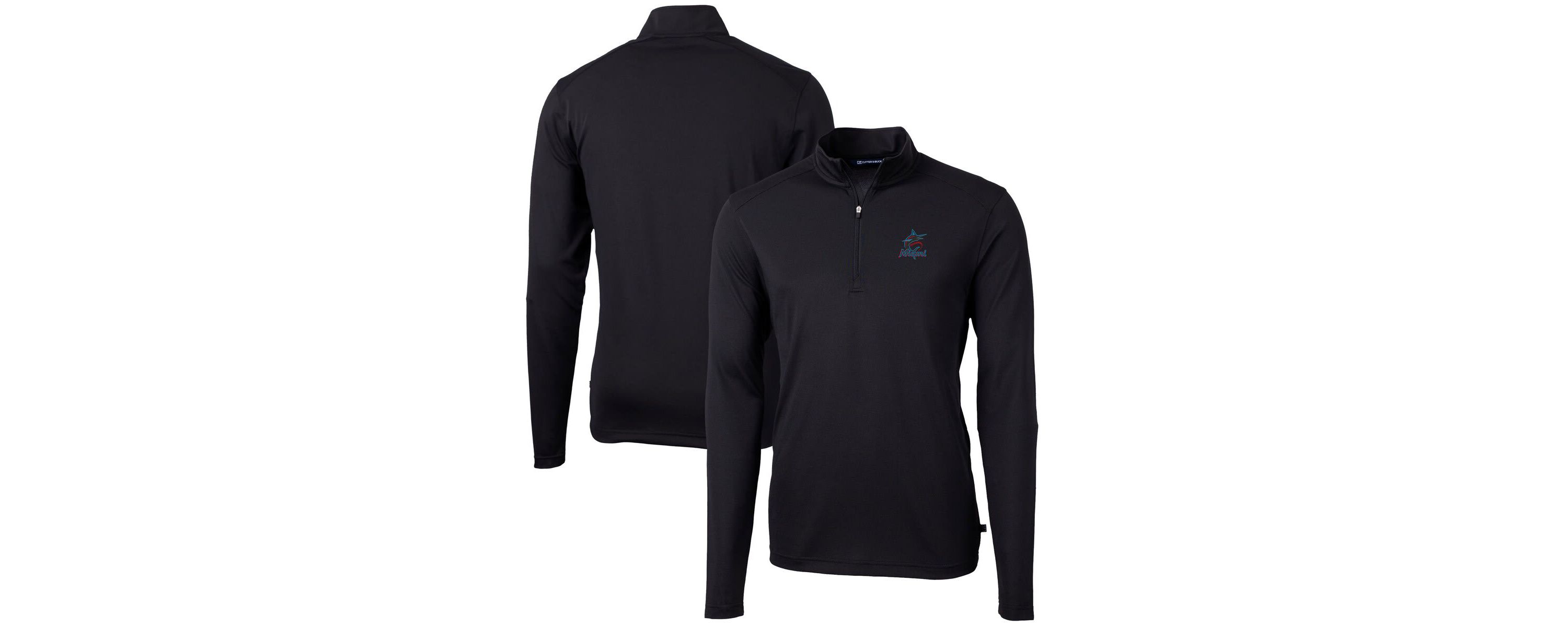 MLB Miami Marlins Virtue Eco Pique Recycled Quarter-Zip Pullover Top