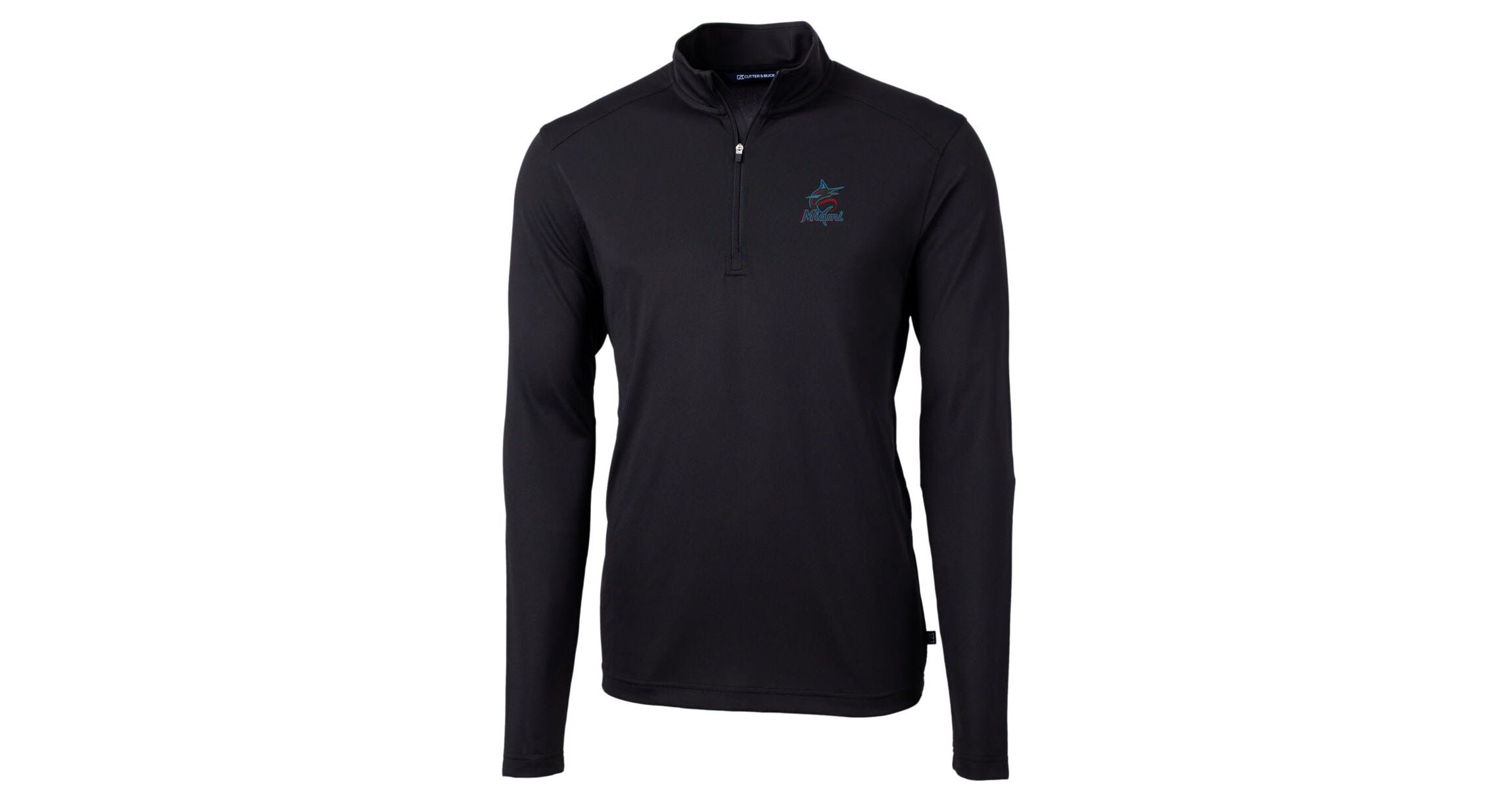 MLB Miami Marlins Virtue Eco Pique Recycled Quarter-Zip Pullover Top