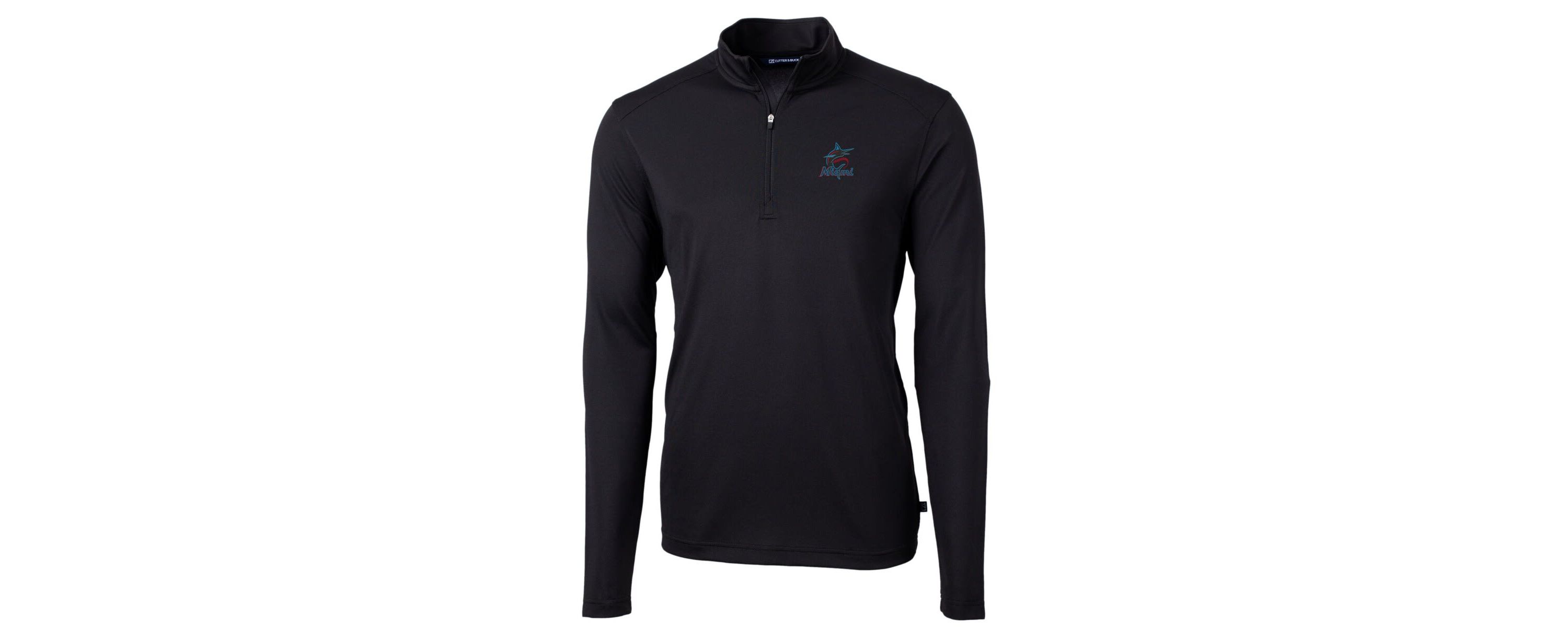 MLB Miami Marlins Virtue Eco Pique Recycled Quarter-Zip Pullover Top