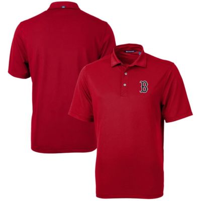 Cutter & Buck Men's Boston Red Sox MLB Boston Sox Virtue Eco Pique Recycled Polo, Large
