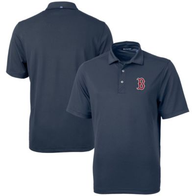 Cutter & Buck Men's Boston Red Sox MLB Boston Sox Virtue Eco Pique Recycled Polo, Navy Blue, 3XL