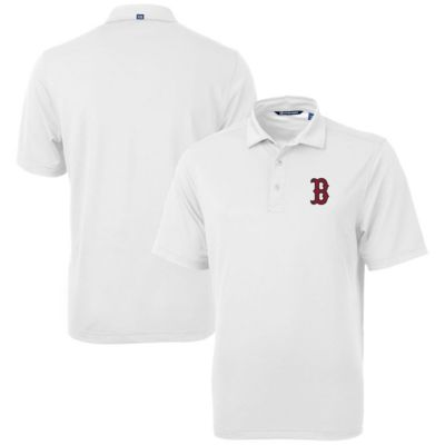 Cutter & Buck Men's Boston Red Sox MLB Boston Sox Virtue Eco Pique Recycled Polo, White, 3XL