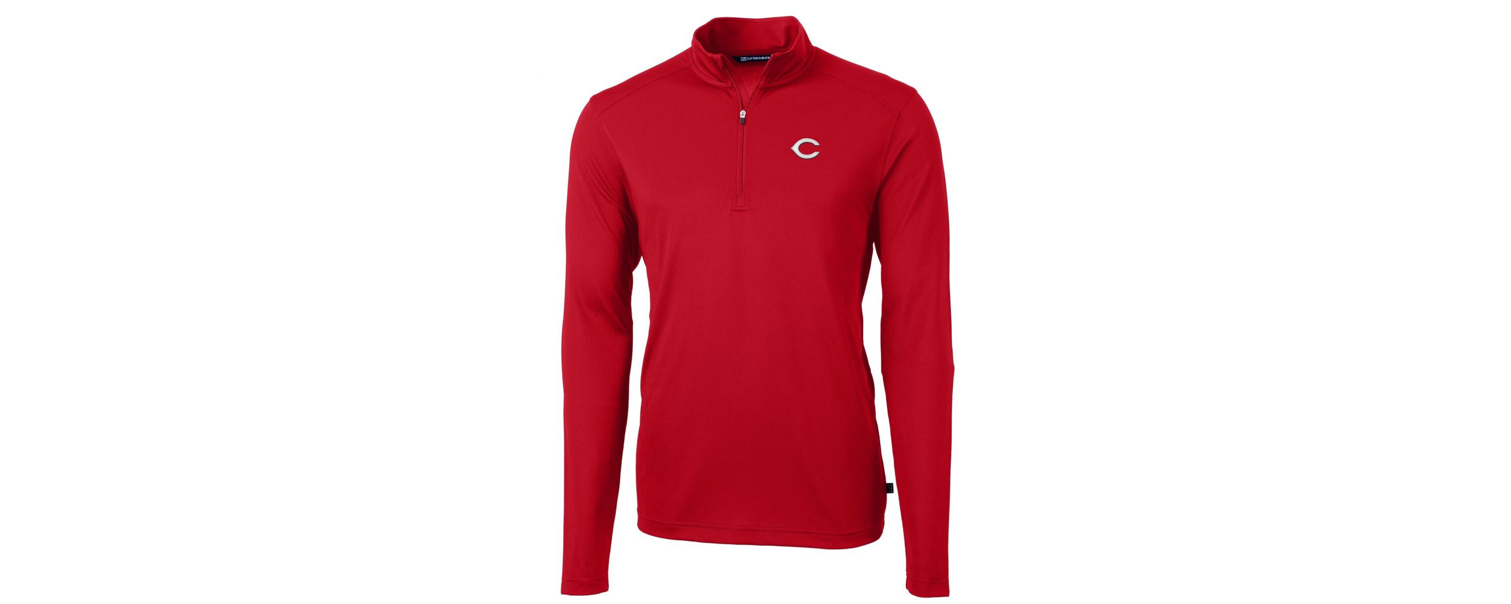 MLB Cincinnati Reds Virtue Eco Pique Recycled Quarter-Zip Pullover Top