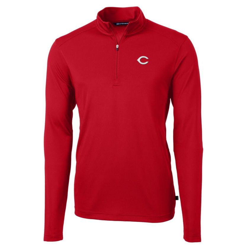 MLB Cincinnati Reds Virtue Eco Pique Recycled Quarter-Zip Pullover Top