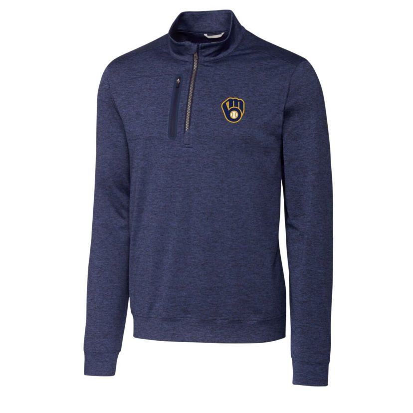 MLB Milwaukee Brewers Stealth ed Quarter-Zip Pullover Top