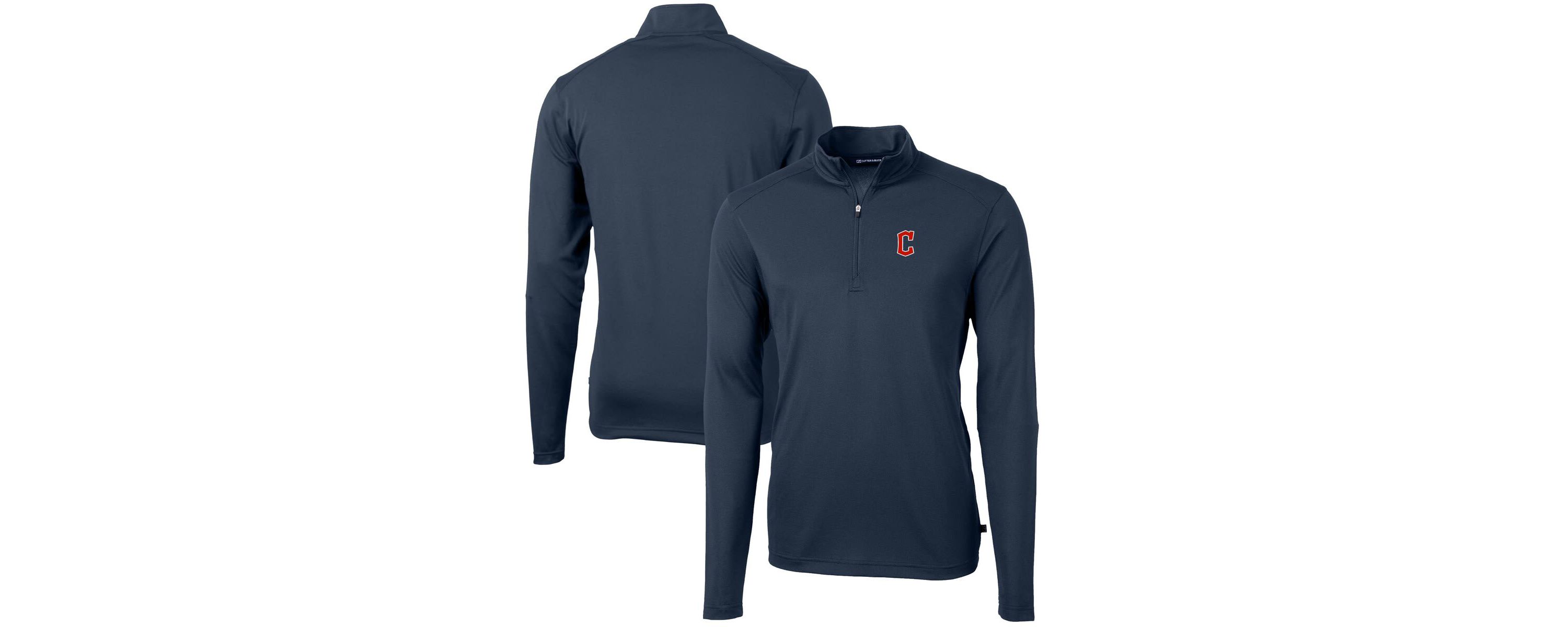 MLB Cleveland Guardians Virtue Eco Pique Recycled Quarter-Zip Pullover Top