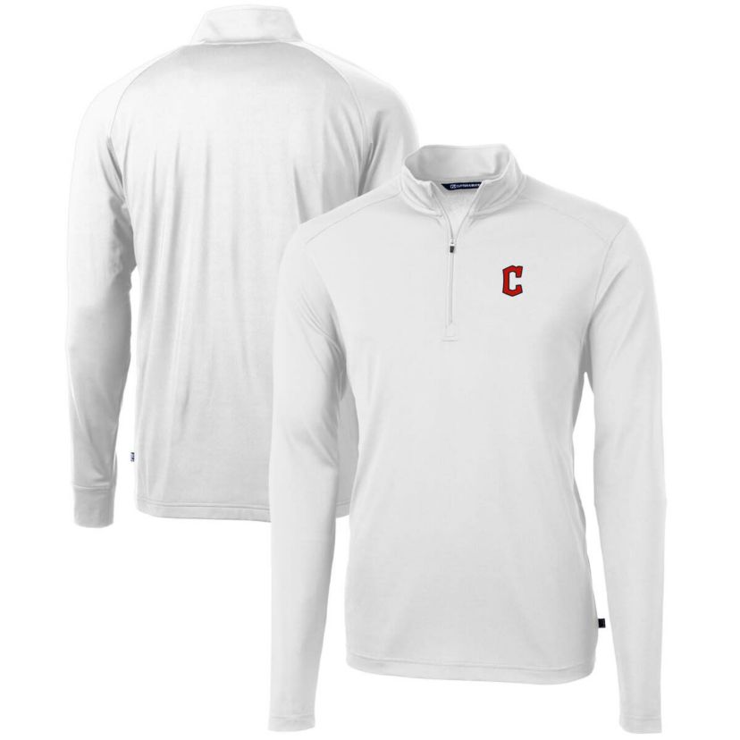 MLB Cleveland Guardians Virtue Eco Pique Recycled Quarter-Zip Pullover Top
