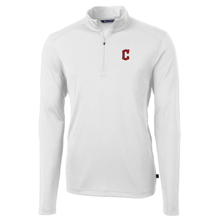 MLB Cleveland Guardians Virtue Eco Pique Recycled Quarter-Zip Pullover Top