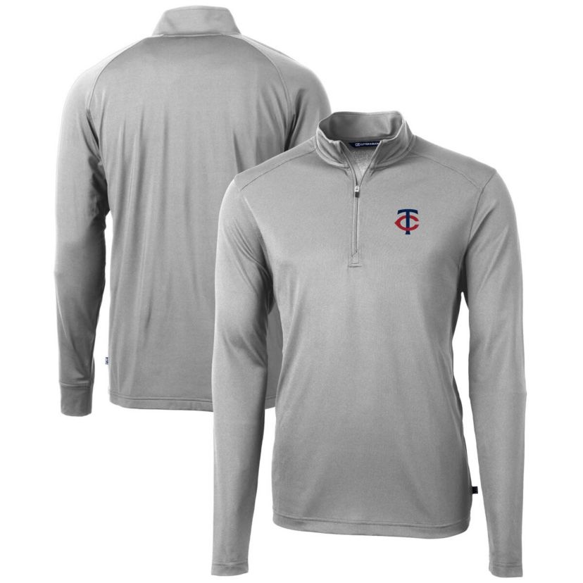 MLB Minnesota Twins Virtue Eco Pique Recycled Quarter-Zip Pullover Top