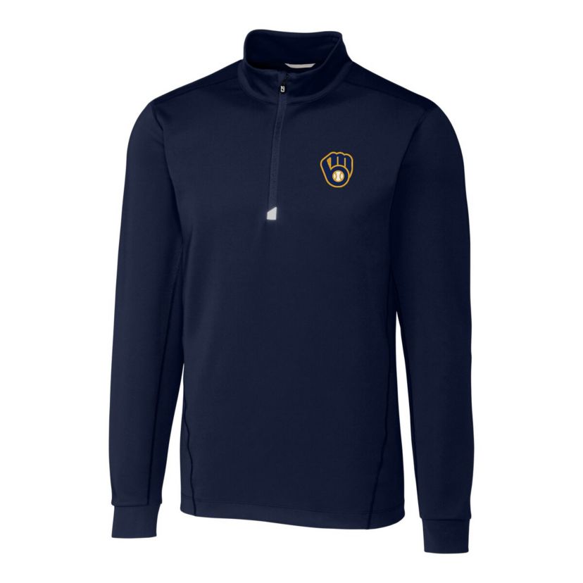 MLB Milwaukee Brewers Big & Tall Traverse Stretch Quarter-Zip Pullover Top